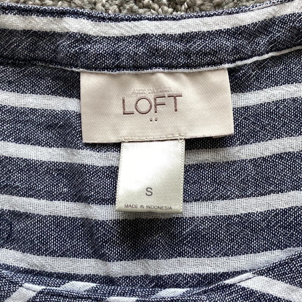 LOFT Ann Tylor Striped Sleeves Button Down - Picture 7 of 8